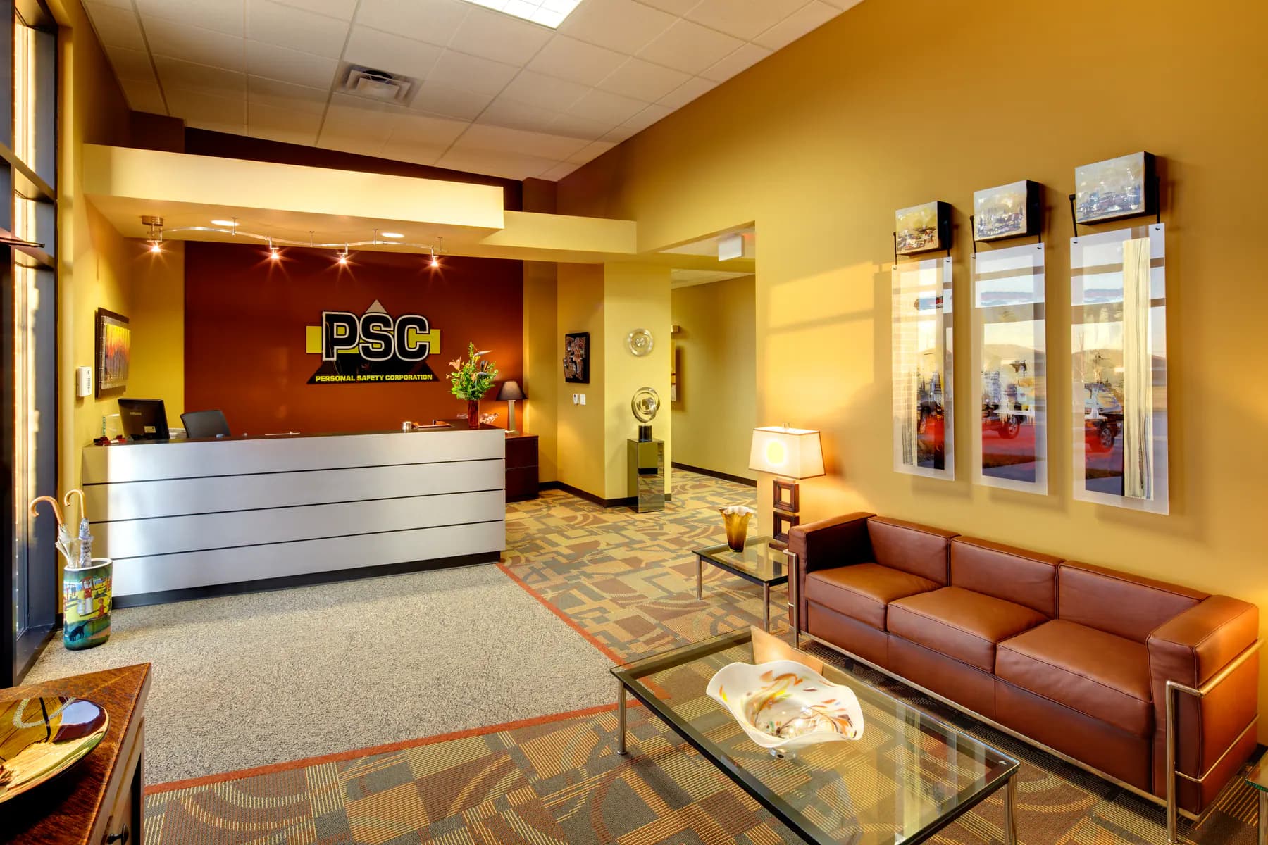 Finished Primus commercial lobby and reception area
