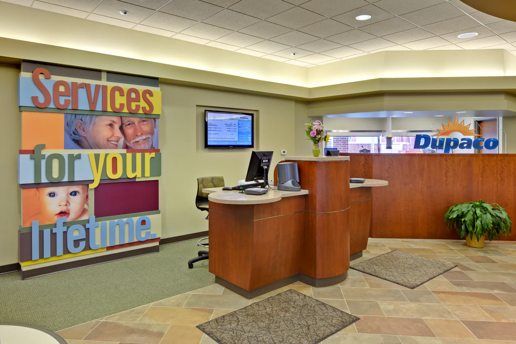 Finished Primus commercial lobby and reception area